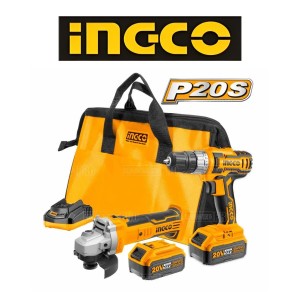 TALADRO + ESMERIL INGCO INDUSTRIAL CARGADOR Y BAT