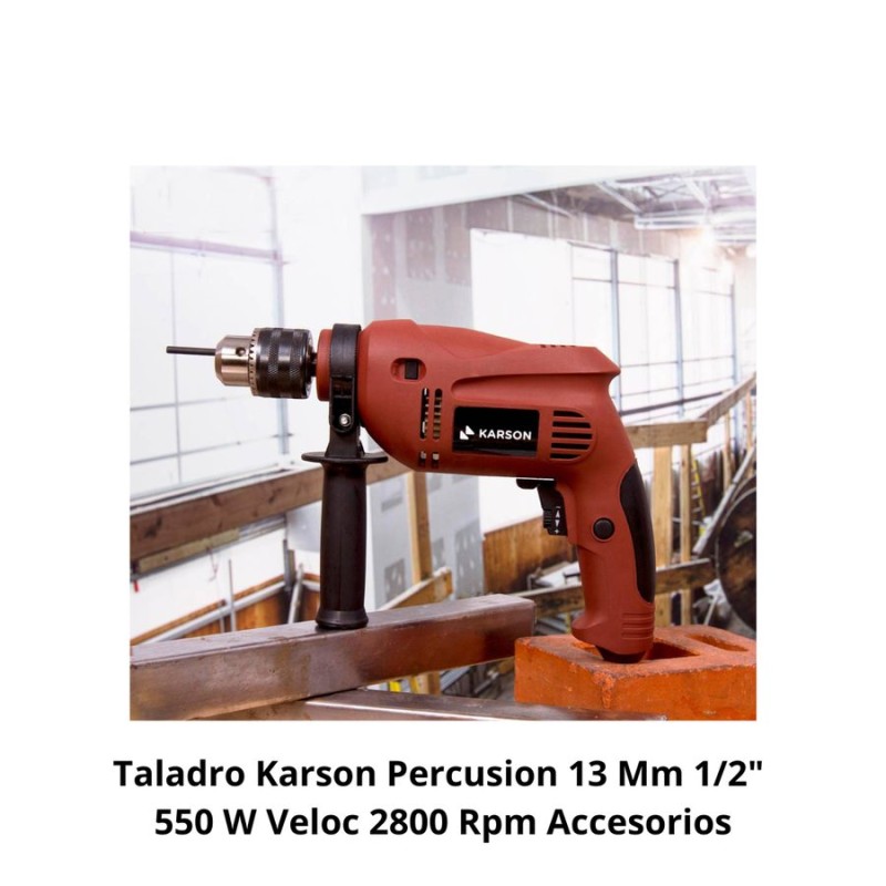 TALADRO KARSON PERCUSION 13 MM 1/2" 550 W VELOC 28