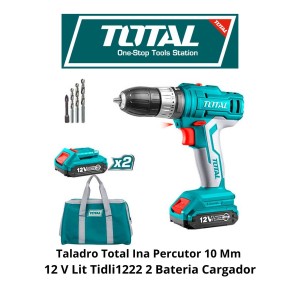 TALADRO TOTAL INA PERCUTOR 10 MM 12 V LIT TIDLI122