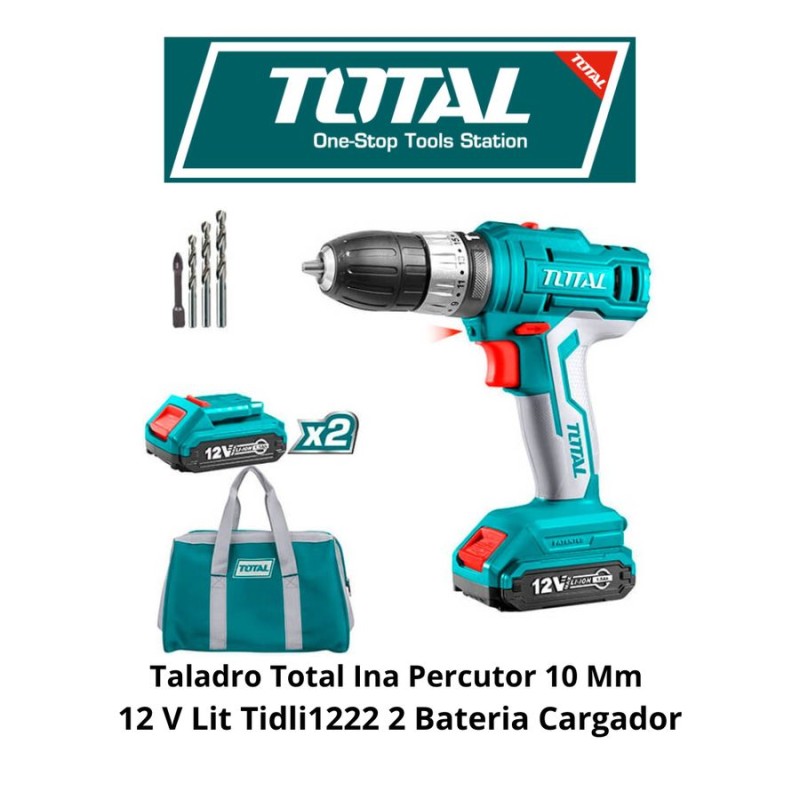 TALADRO TOTAL INA PERCUTOR 10 MM 12 V LIT TIDLI122