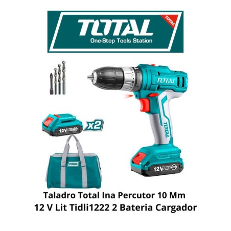 TALADRO TOTAL INA PERCUTOR 10 MM 12 V LIT TIDLI122