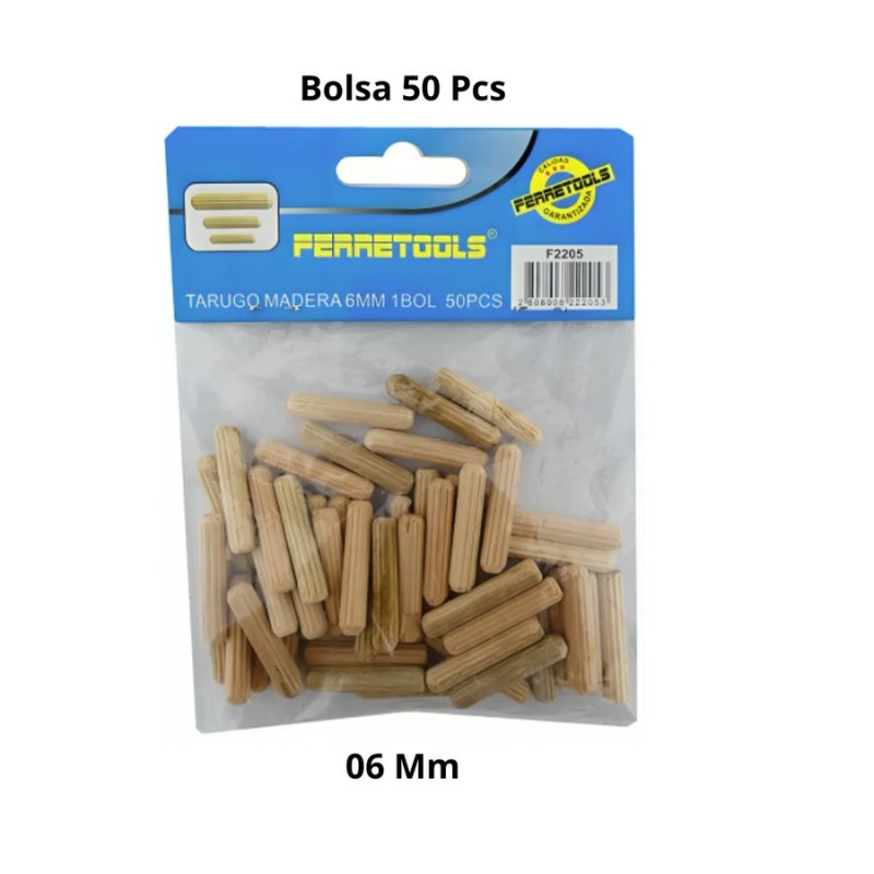 TARUGO MADERA FERRESTOOLS BOLSA 50 PCS 06 MM