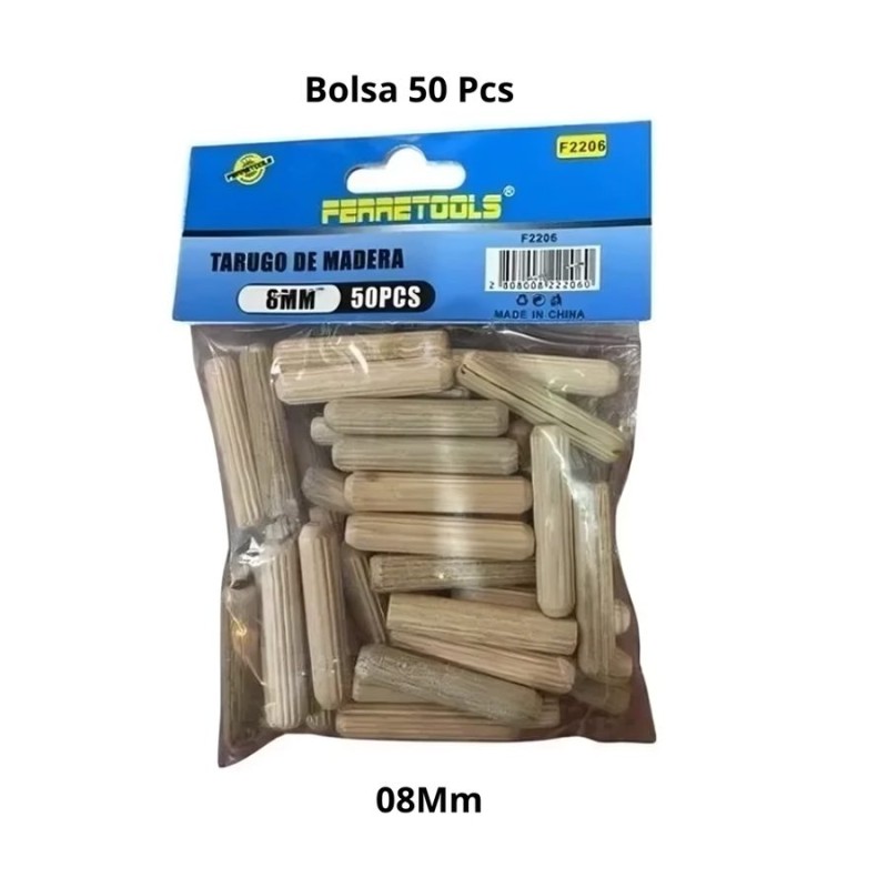 TARUGO MADERA FERRESTOOLS BOLSA 50 PCS 08 MM