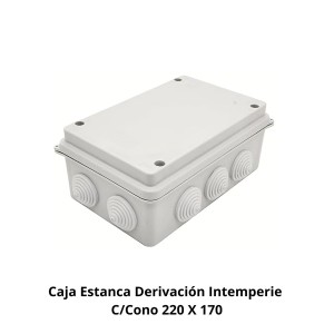 CAJA ESTANCA DERIVACION INTERPERIE C/CONO 220 X 17