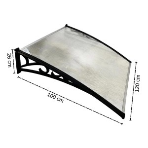 ALERO POLICARBONATO CURBO TRANSPAR. 120X100X5.0