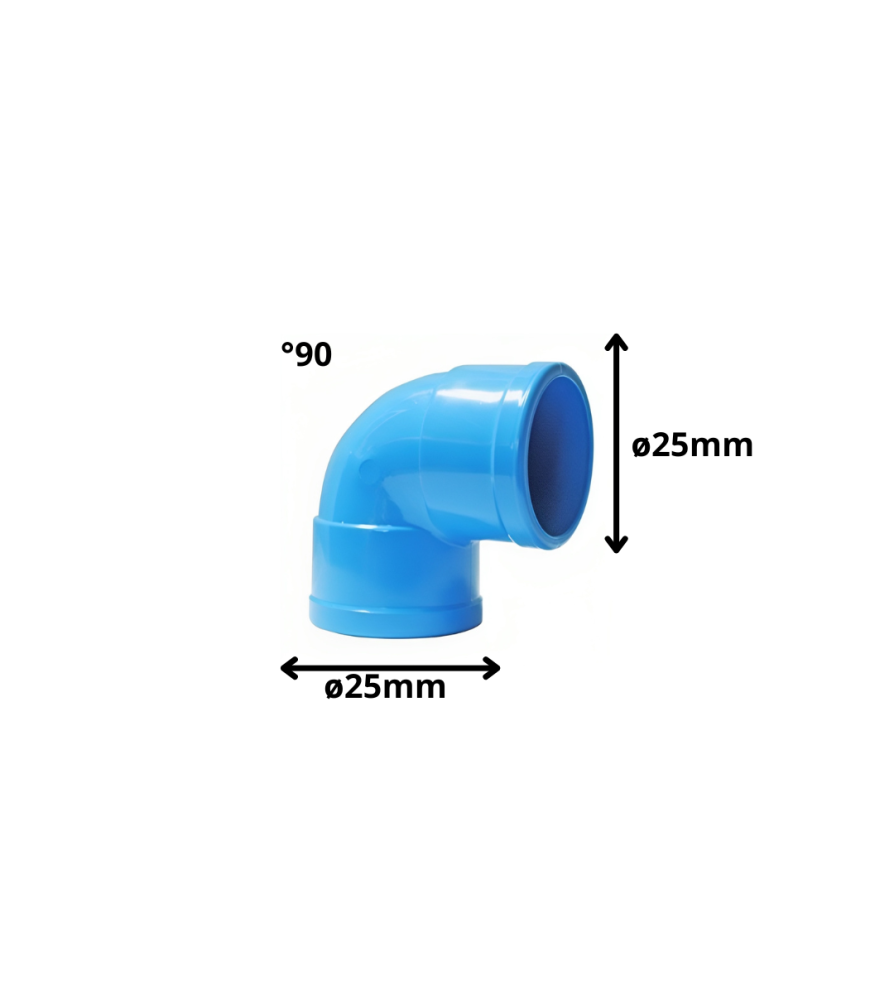 Codo Pvc Cem Presion Hidraulico 90 G X 25 Mm