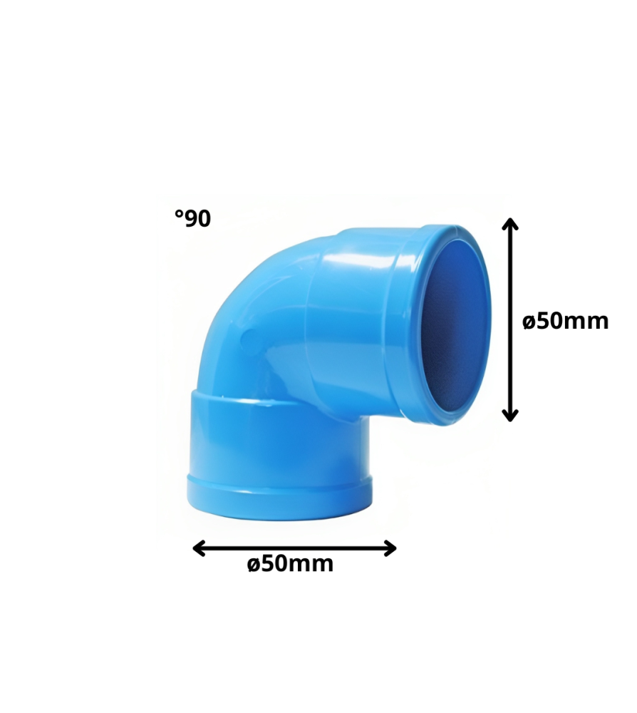Codo Pvc Cem Presion Hidraulico 90 G X 50 Mm