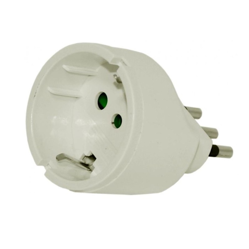 ENCHUFE MACHO ADAPTADOR SCHUKO 2P+T 16 AMP BLANCO