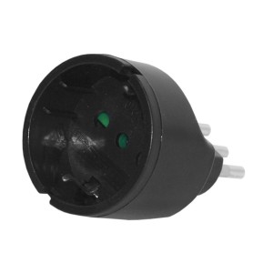 ENCHUFE MACHO ADAPTADOR SCHUKO 2P+T 16 AMP NEGRO