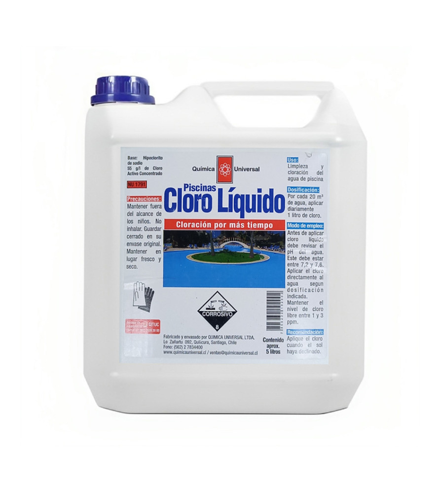 Cloro Piscinas Quimica Universal Bidon 5 Lts