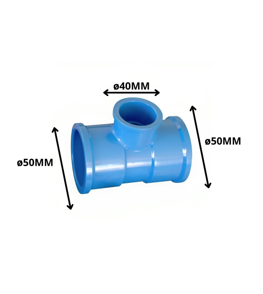 Tee Pvc Cem Reduccion Presion 50x40 Mm
