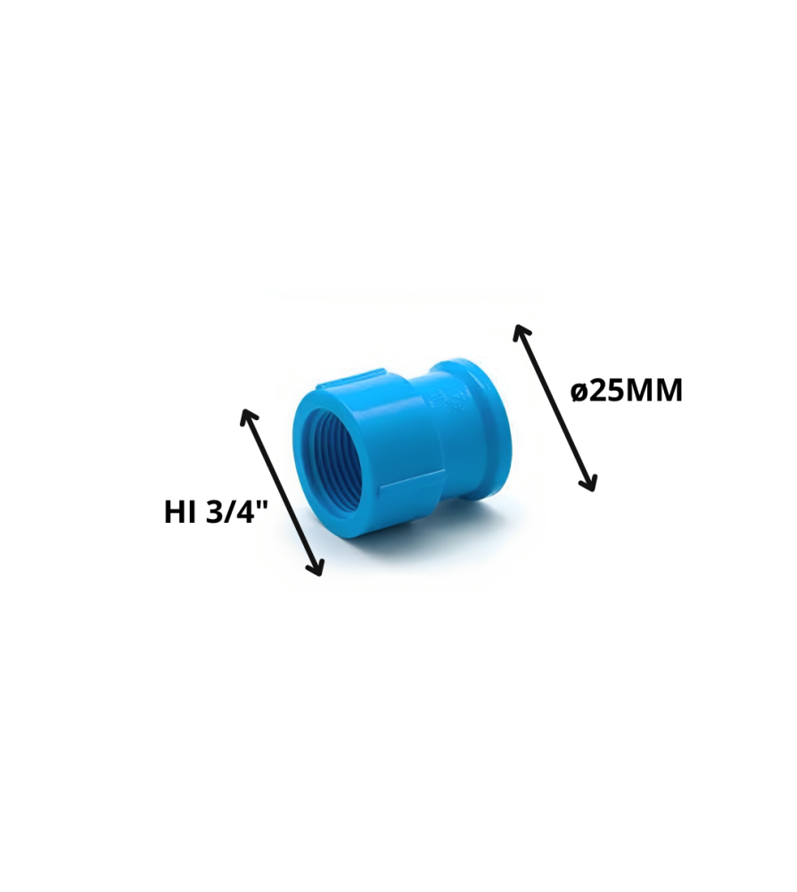 Terminal Pvc Hi Presion 25 Mm X 3/4"