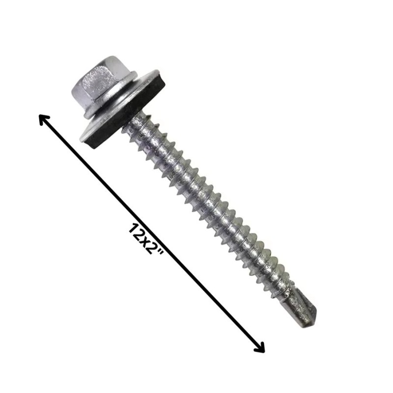 TORNILLO AUTOPERFORANTE PUNTA BROCA 12 X 2" C/GOMA
