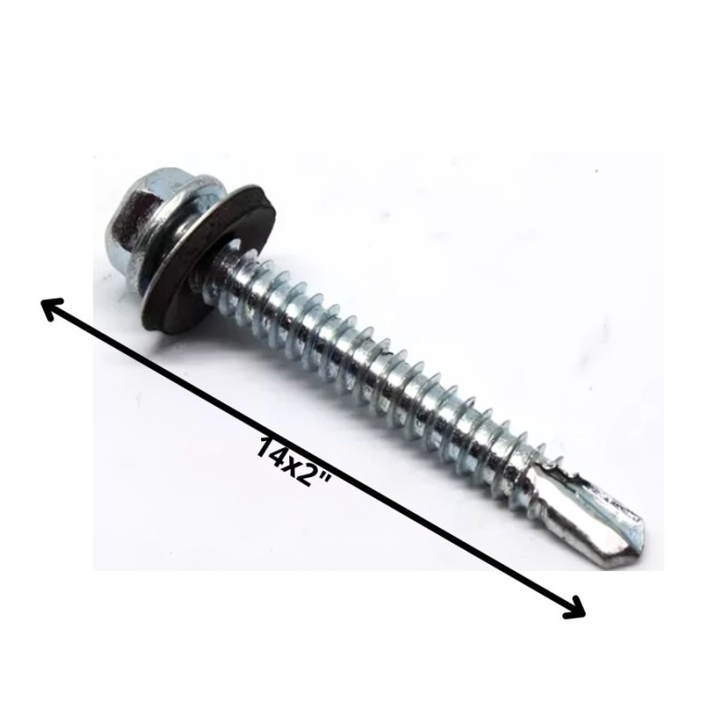 TORNILLO AUTOPERFORANTE PUNTA BROCA 14 X 2" C/GOMA
