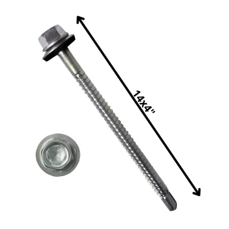 TORNILLO AUTOPERFORANTE PUNTA BROCA 14 X 4" C/GOMA