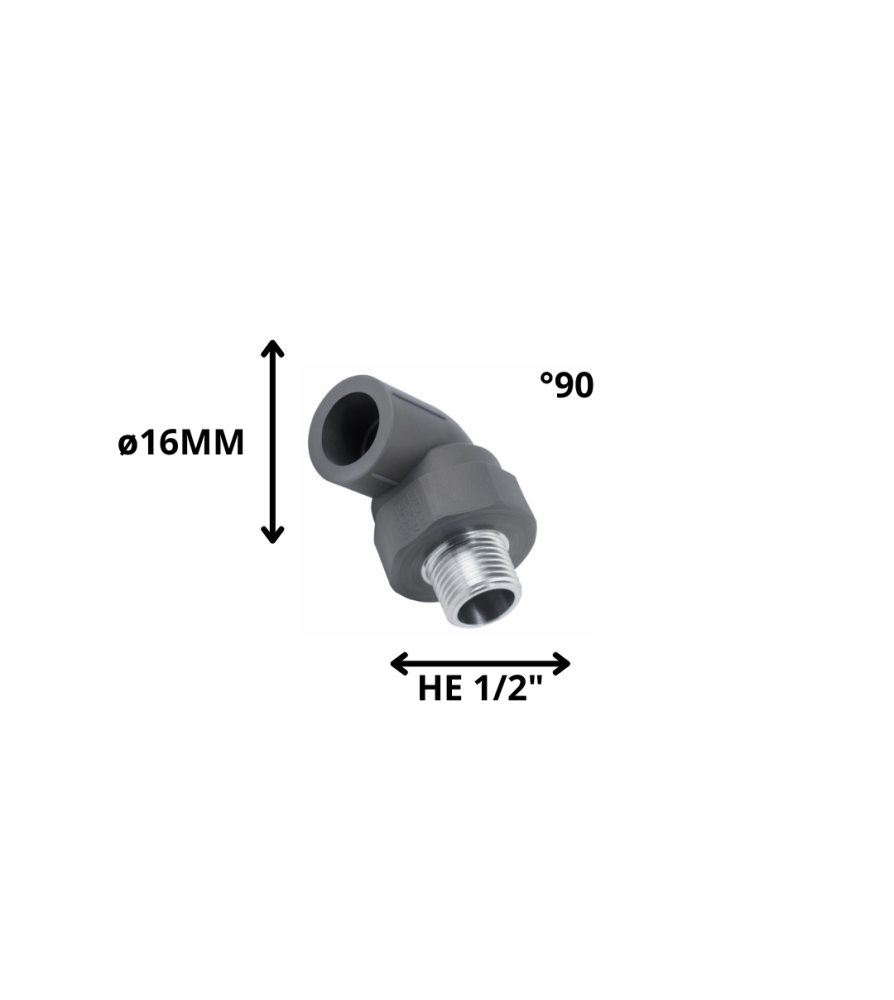 Codo Polifusion Rosca Metal He 16 Mm 1/2"