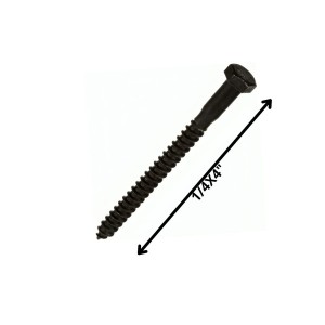 TORNILLO TIRAFONDO HEXAGONAL NEGRO 1/4 X 4