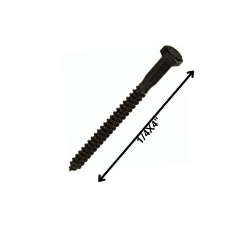 TORNILLO TIRAFONDO HEXAGONAL NEGRO 1/4 X 4