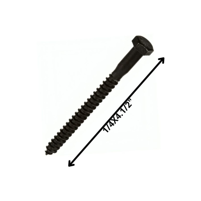 TORNILLO TIRAFONDO HEXAGONAL NEGRO 1/4 X 41/2