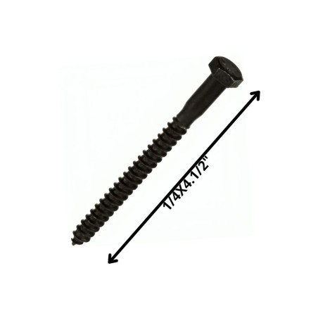 TORNILLO TIRAFONDO HEXAGONAL NEGRO 1/4 X 41/2