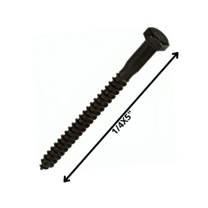 TORNILLO TIRAFONDO HEXAGONAL NEGRO 1/4 X 5