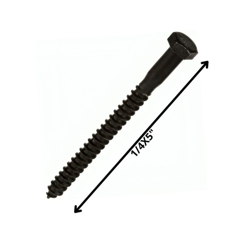 TORNILLO TIRAFONDO HEXAGONAL NEGRO 1/4 X 5