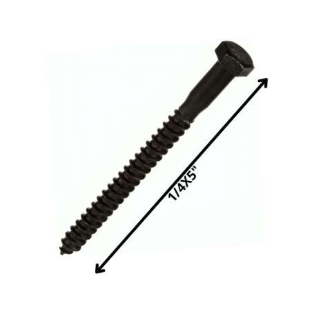 TORNILLO TIRAFONDO HEXAGONAL NEGRO 1/4 X 5