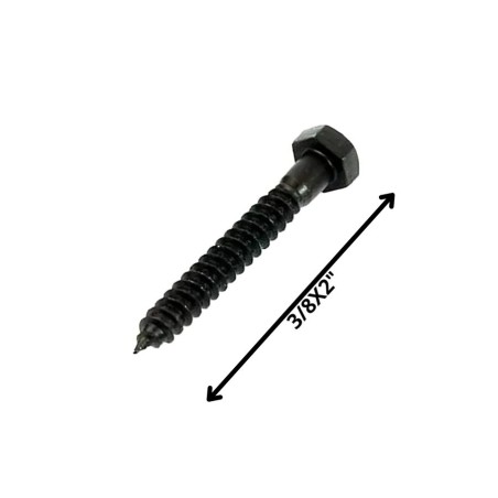 TORNILLO TIRAFONDO HEXAGONAL NEGRO 3/8 X 2