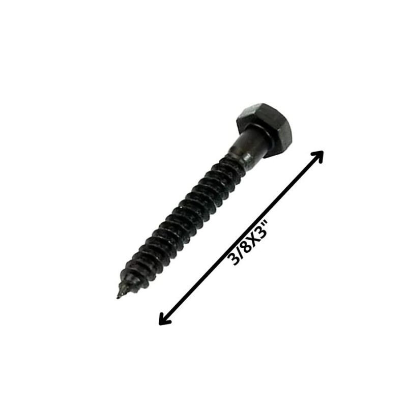 TORNILLO TIRAFONDO HEXAGONAL NEGRO 3/8 X 3