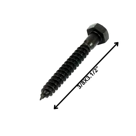 TORNILLO TIRAFONDO HEXAGONAL NEGRO 3/8 X 3 1/2