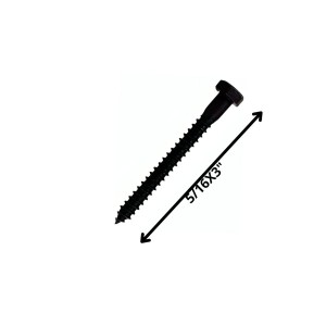 TORNILLO TIRAFONDO HEXAGONAL NEGRO 5/16 X 3