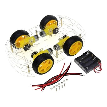 KIT CHASIS AUTO 4 RUEDAS CON MOTOR