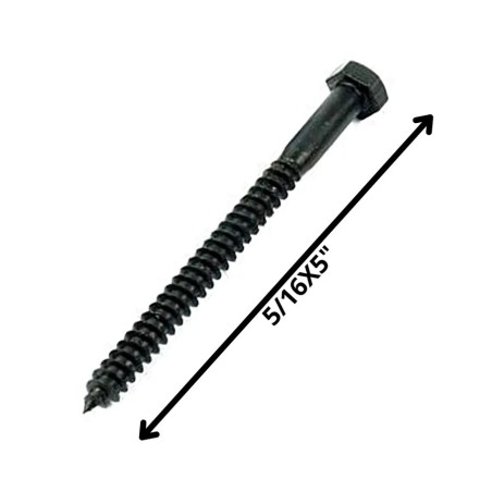 TORNILLO TIRAFONDO HEXAGONAL NEGRO 5/16 X 5