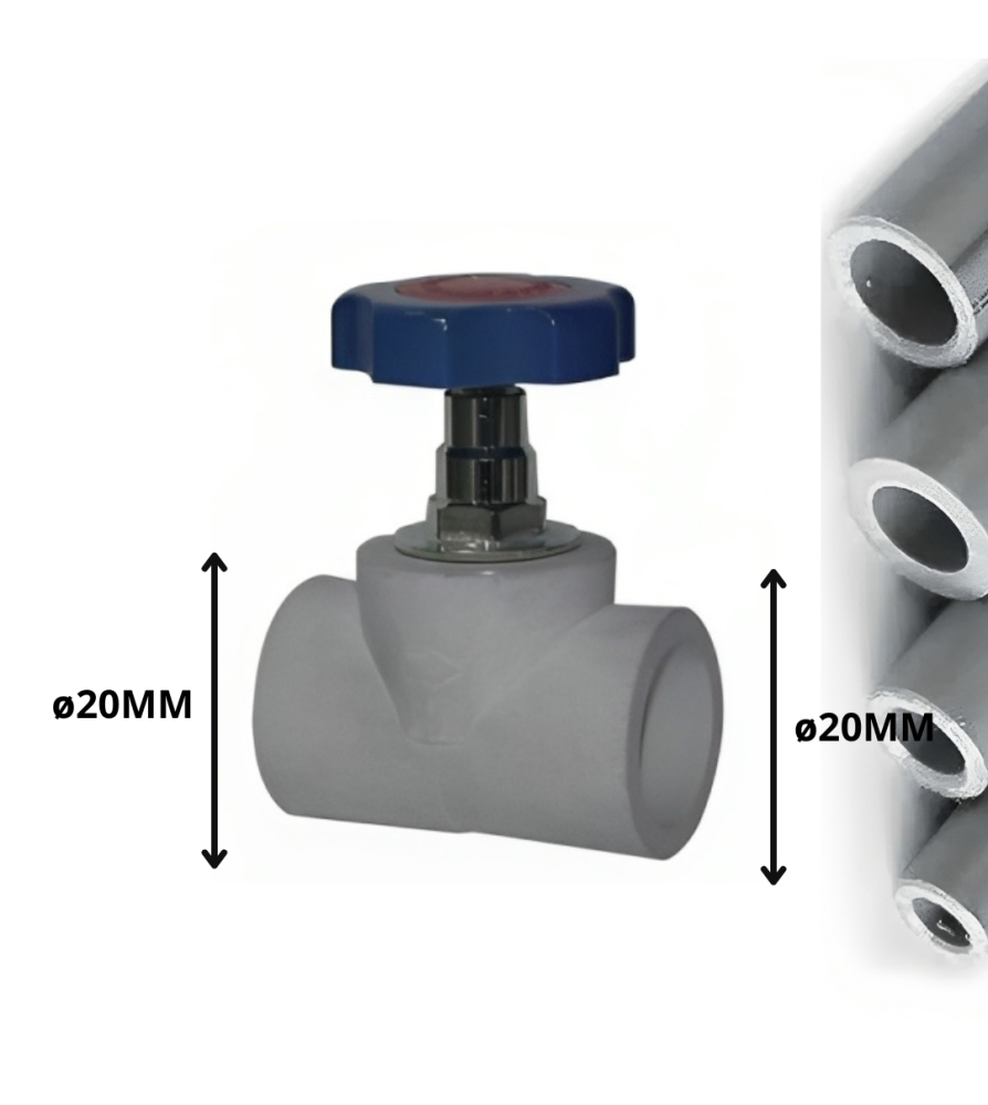 Llave Polifusion Paso 20 Mm Manilla Plastica 90128