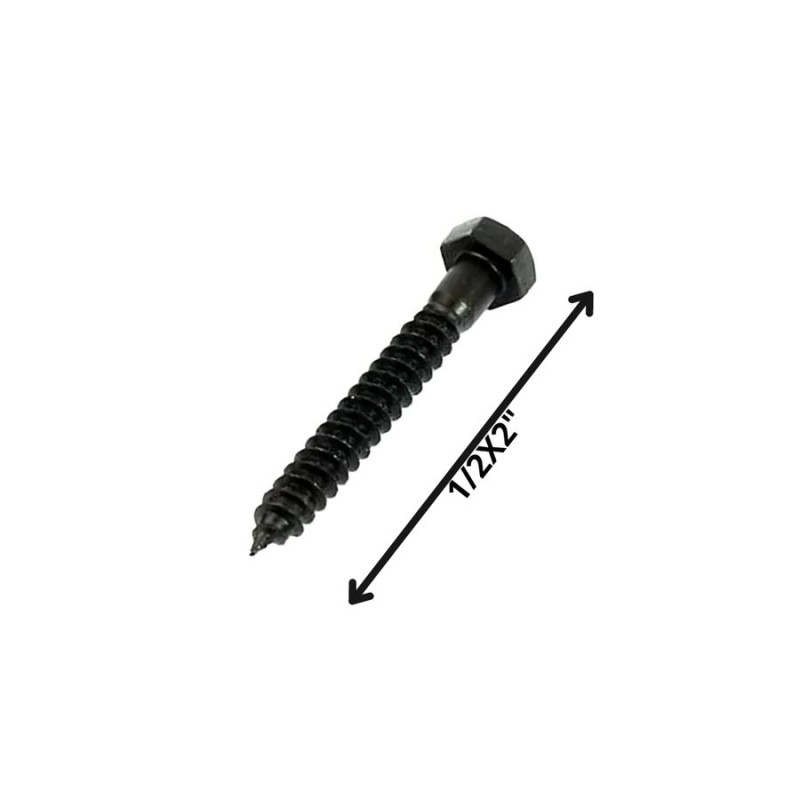 TORNILLO TIRAFONDO HEXAGONAL NEGRO 1/2 X 2