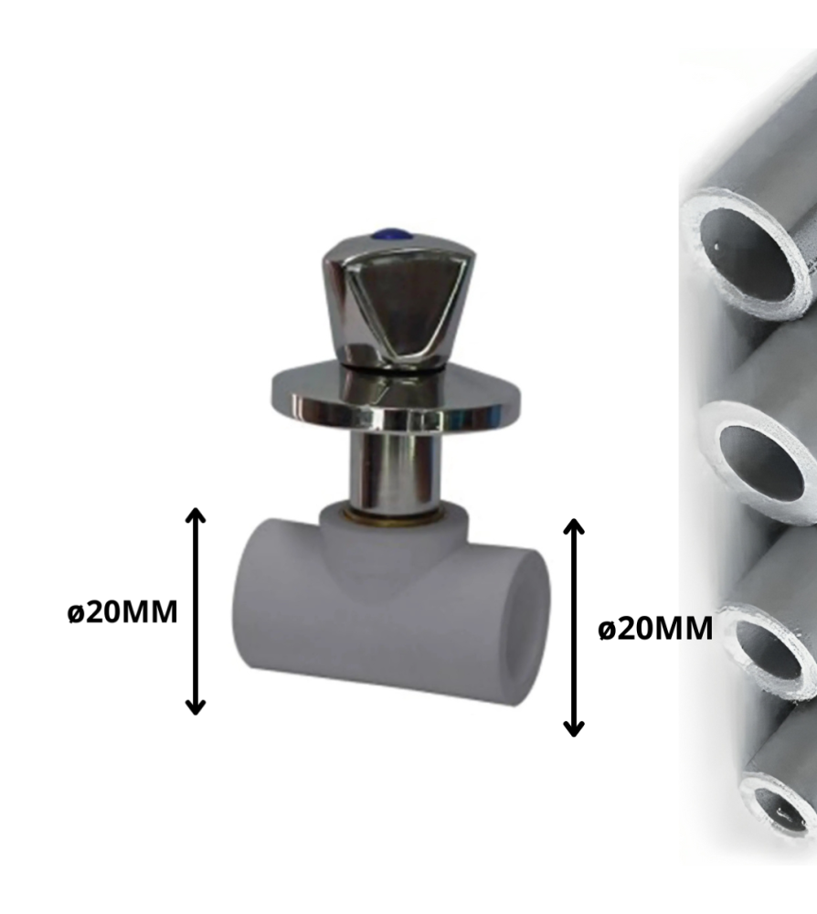 Llave Polifusion Paso 20 Mm Manilla Cromada 90115