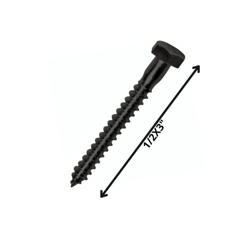 TORNILLO TIRAFONDO HEXAGONAL NEGRO 1/2 X 3