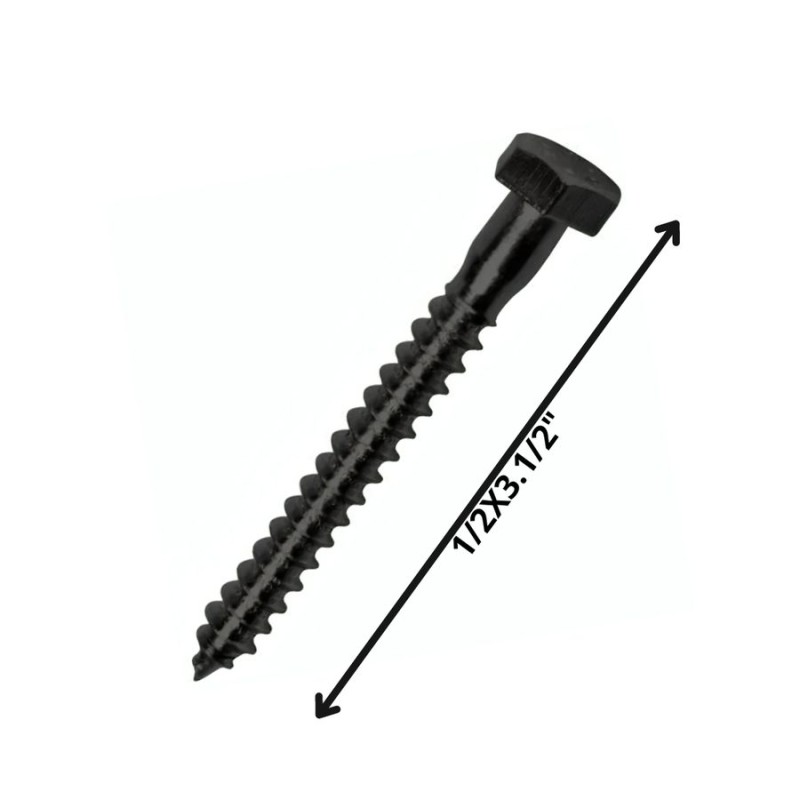 TORNILLO TIRAFONDO HEXAGONAL NEGRO 1/2 X 31/2