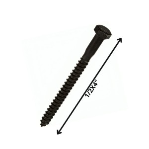TORNILLO TIRAFONDO HEXAGONAL NEGRO 1/2 X 4