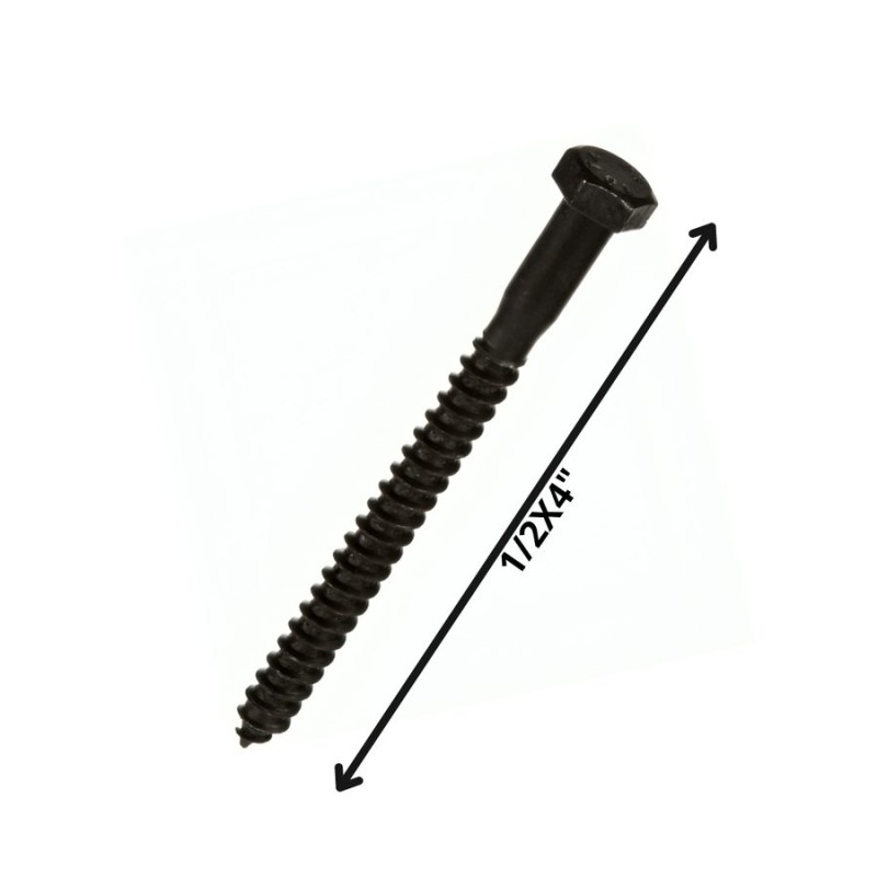 TORNILLO TIRAFONDO HEXAGONAL NEGRO 1/2 X 4