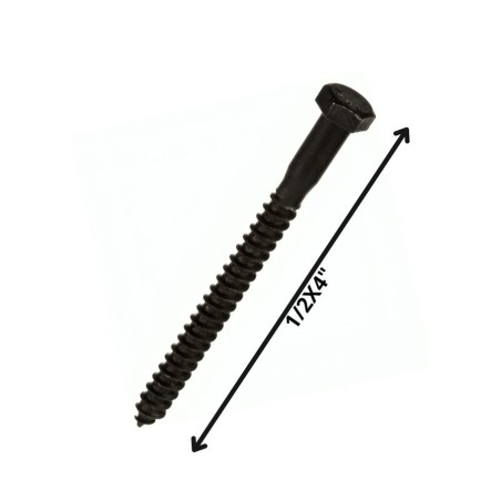 TORNILLO TIRAFONDO HEXAGONAL NEGRO 1/2 X 4