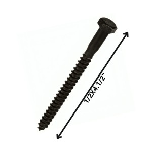 TORNILLO TIRAFONDO HEXAGONAL NEGRO 1/2 X 41/2