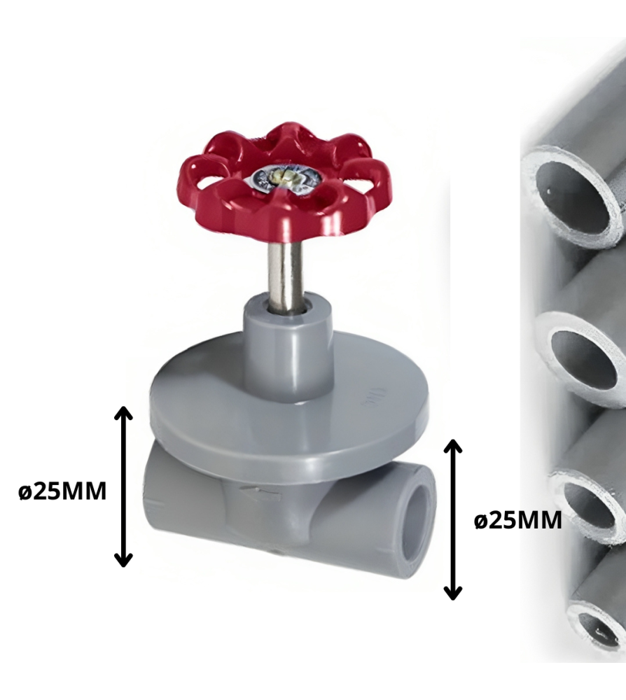 Llave Polifusion Paso 25 Mm Manilla Roja