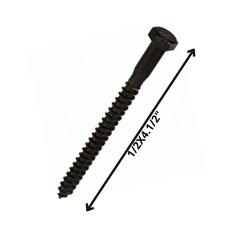 TORNILLO TIRAFONDO HEXAGONAL NEGRO 1/2 X 41/2