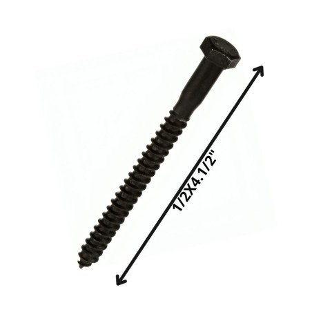 TORNILLO TIRAFONDO HEXAGONAL NEGRO 1/2 X 41/2