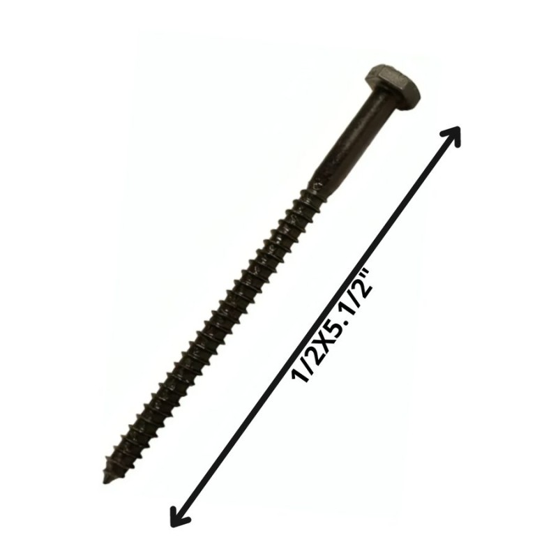 TORNILLO TIRAFONDO HEXAGONAL NEGRO 1/2 X 51/2