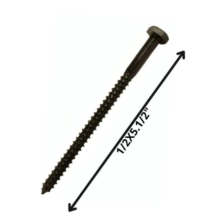 TORNILLO TIRAFONDO HEXAGONAL NEGRO 1/2 X 51/2