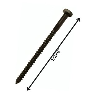 TORNILLO TIRAFONDO HEXAGONAL NEGRO 1/2 X 6