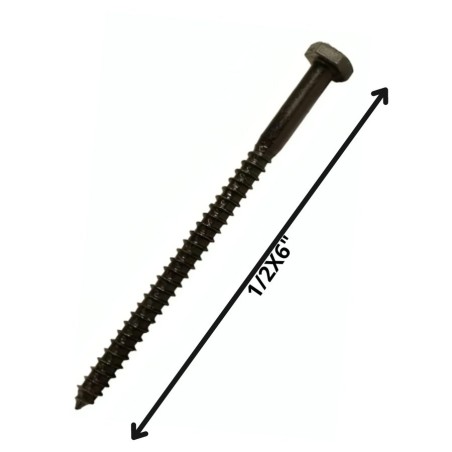 TORNILLO TIRAFONDO HEXAGONAL NEGRO 1/2 X 6
