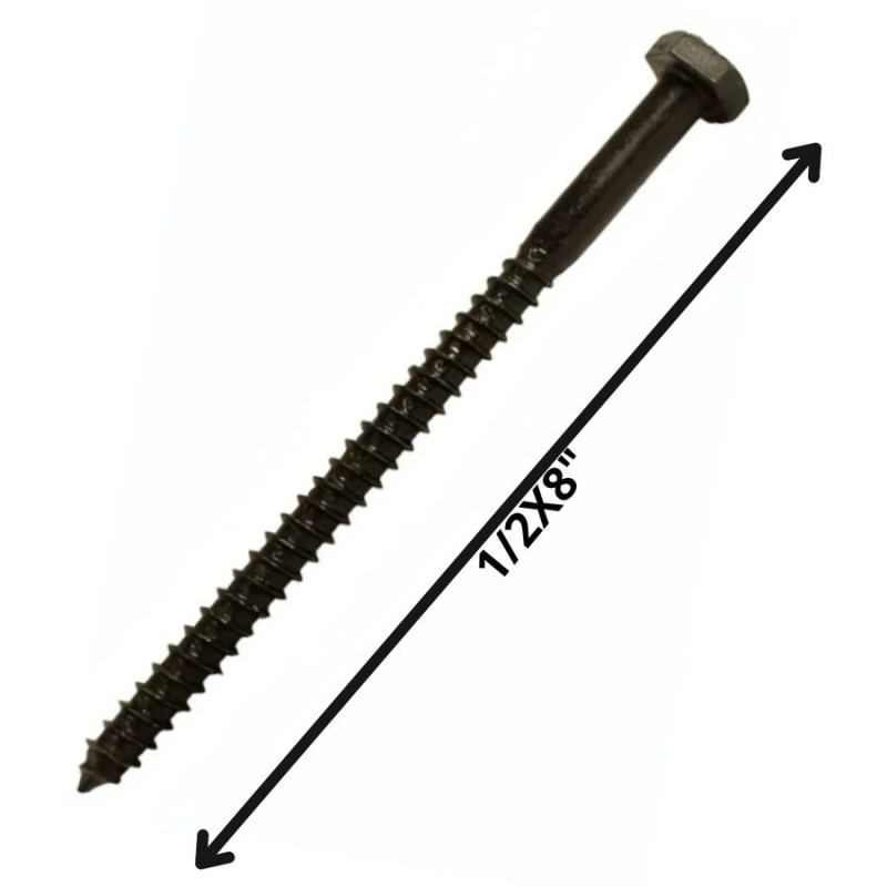 TORNILLO TIRAFONDO HEXAGONAL NEGRO 1/2 X 8